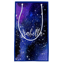 水彩パープルユニバース スモールペーパーバッグ