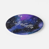 水彩パープルユニバース ペーパープレート (アングル)