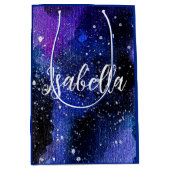 水彩パープルユニバース ミディアムペーパーバッグ (正面)