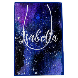 水彩パープルユニバース ミディアムペーパーバッグ