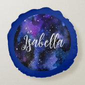 水彩パープルユニバース ラウンドクッション (裏面)