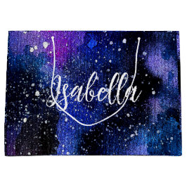 水彩パープルユニバース ラージペーパーバッグ