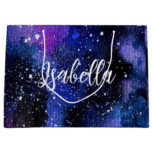 水彩パープルユニバース ラージペーパーバッグ (正面)