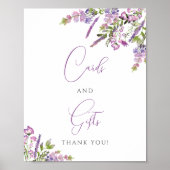 水彩パープルラベンダーカード&ギフトポスター ポスター (正面)