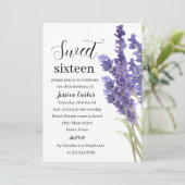 水彩パープルラベンダーフローラ甘い16 16 招待状 (スタンド正面)