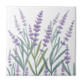 水彩パープルラベンダーフローラ タイル (正面)