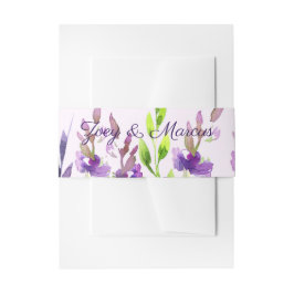 水彩パープルラベンダー 招待状ベリーバンド