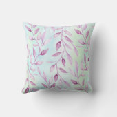 水彩パープルリーフつる植物装飾用クッション クッション (裏面)