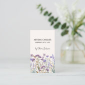 水彩パープルワイルドフラワーアーティザン 名刺 (スタンド正面)