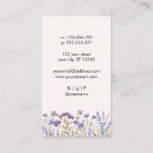 水彩パープルワイルドフラワーアーティザン 名刺 (裏面)