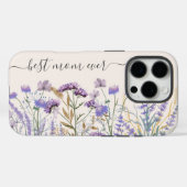 水彩パープルワイルドフラワーメドウ引用文 Case-Mate iPhoneケース (裏面 (横))