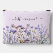 水彩パープルワイルドフラワーメドウ アクセサリーポーチ (正面)