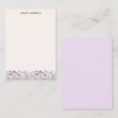 水彩パープルワイルドフラワーメドウ ノートカード (正面/裏面)