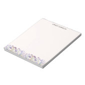 水彩パープルワイルドフラワーメドウ ノートパッド (回転)