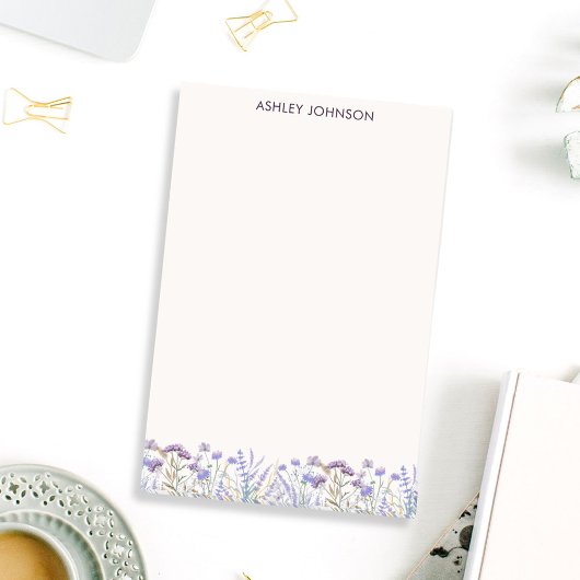 水彩パープルワイルドフラワーメドウ ポストイット