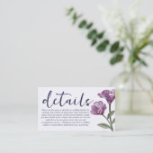 水彩パープルワイルドフラワー結婚ズ詳細 エンクロージャーカード (スタンド正面)