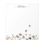 水彩パープルワイルドフラワー ノートパッド (正面)