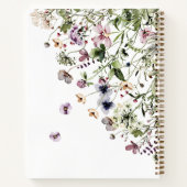 水彩パープルワイルドフラワー ノートブック (裏面)