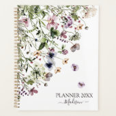 水彩パープルワイルドフラワー プランナー手帳 (正面)