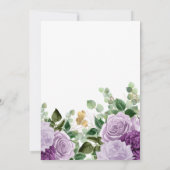 水彩パープル花模様お祝いの生活 招待状 (裏面)