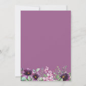 水彩パープル花模様結婚式招待状 セーブザデート (裏面)