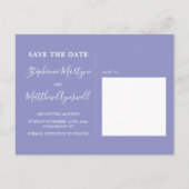 水彩パープル葉ズウェディング日付を保存 案内ポストカード (裏面)