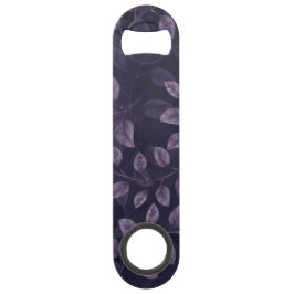 水彩パープル葉ズパターン スピード栓抜き