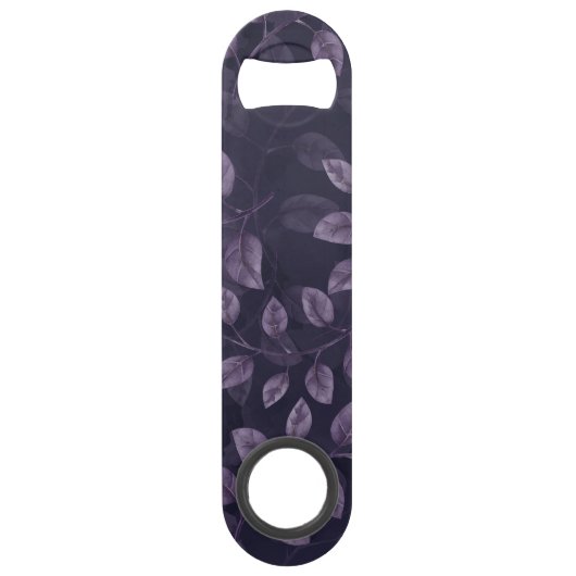 水彩パープル葉ズパターン スピード栓抜き (正面)