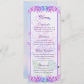 水彩パープル薄紫花メニューカード メニュー (正面/裏面)
