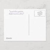 水彩パープル薄紫花日付カードを保存 案内ポストカード (裏面)