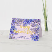 水彩パープル薄紫花母の日金ゴールド 箔シーズンカード (正面)
