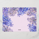 水彩パープル薄紫花誕生日金ゴールド 箔シーズンカード (裏面)