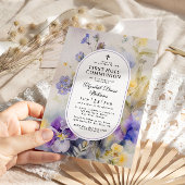 水彩パープル&イエローファースト聖餐式 招待状