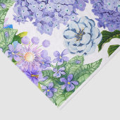 水彩パープル、ピンク、ブルーガーデンの花 薄葉紙 (詳細)