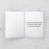 水彩パープル＆ホワイトの肉球プリントペットシンパシー カード (内部)