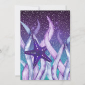 水彩パープル+海のベビーシャワーの下のティール(緑がかった色) 招待状 (裏面)