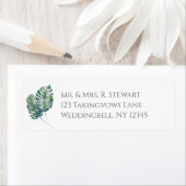 水彩パームとスレートのウェディング ラベル (インサイチュ)