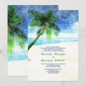 水彩パームの招待状 招待状 (正面/裏面)