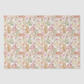 水彩パームの葉とバラ 薄葉紙 (正面)