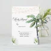 水彩パームストリングライトのご案内 招待状 (スタンド正面)