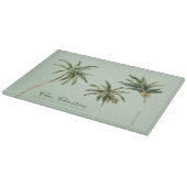 水彩パームツリートロピカルパーソナライズされた カッティングボード (角)