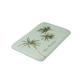 水彩パームツリートロピカルパーソナライズされた バスマット (アングル)