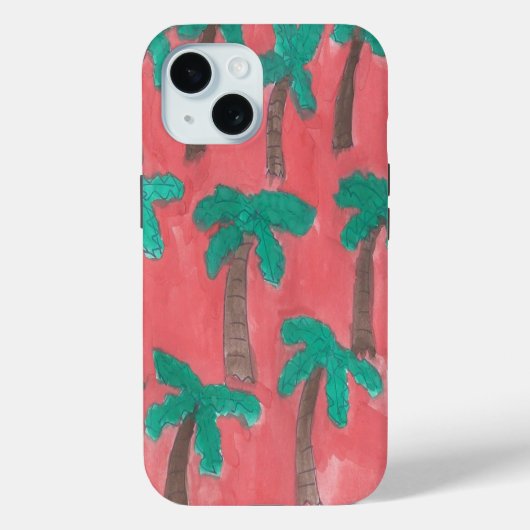水彩パームツリーパターン Case-Mate iPhoneケース (裏面)