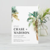 水彩パームツリー結婚式招待状 招待状 (スタンド正面)
