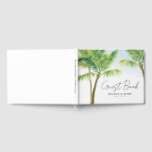 水彩パームツリー ビーチ ウェディング ゲストブック (全面)