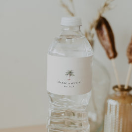 水彩パームツリー ペットボトルラベル