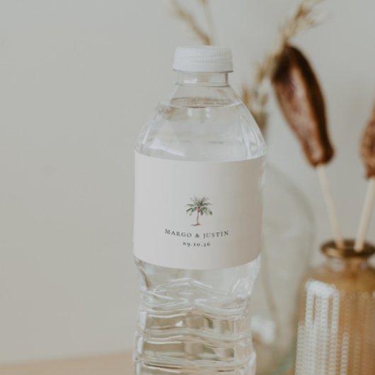 水彩パームツリー ペットボトルラベル