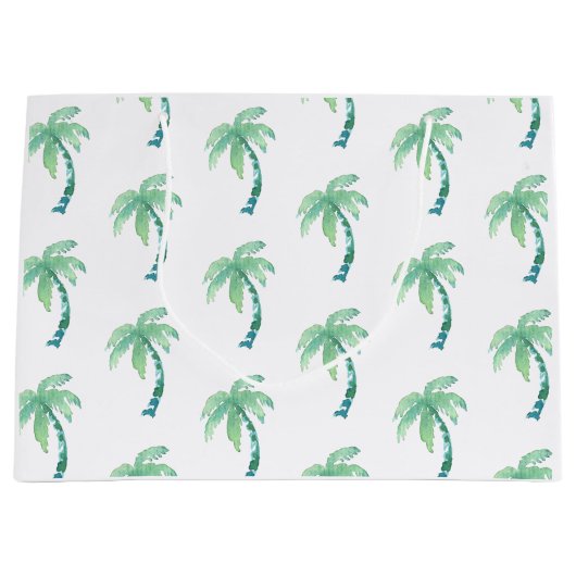水彩パームツリー ラージペーパーバッグ (正面)