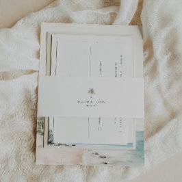 水彩パームツリー 招待状ベリーバンド