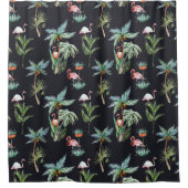 水彩パームパターン シャワーカーテン (正面)